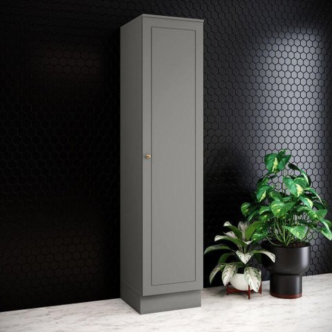 Paneleiro Amy Casa 812 1 Porta 5 Prateleiras MDF 50cm Cinza para Cozinha Casa 812