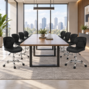 Ver imagem 3 de Conjunto 8 Cadeiras Office Eiffel Slim Giratória Ajustável Preta