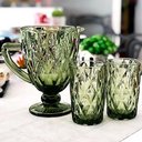 Ver imagem 3 de Jogo 6 Copos para Água Vidro Diamante Verde Class Home 350ml