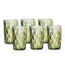 Ver imagem 1 de Jogo 6 Copos para Água Vidro Diamante Verde Class Home 350ml