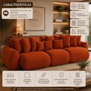 Ver imagem 7 de Sofá Retrátil 6 Lugares Veludo Armani 2,90 Mts Terracota