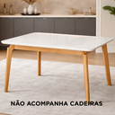 Ver imagem 2 de Mesa Jantar Jade Retangular 160x90cm Tampo Chanfrado Off White Base Madeira Maciça Mel