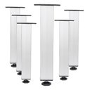 Ver imagem 1 de Kit 6 Pé Alumínio 30cm Fosco Cozinha Móveis 40x40 Regulável