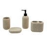 Kit banheiro porta escova dente e saboneteira 4 pçs - oikos - 1