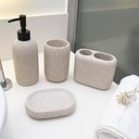 Ver imagem 4 de Kit banheiro porta escova dente e saboneteira 4 pçs - oikos