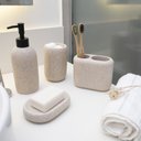 Ver imagem 5 de Kit banheiro porta escova dente e saboneteira 4 pçs - oikos