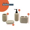 Ver imagem 2 de Kit banheiro porta escova dente e saboneteira 4 pçs - oikos