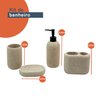Kit banheiro porta escova dente e saboneteira 4 pçs - oikos - 2