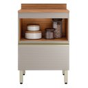 Ver imagem 3 de Balcão MDF 1 Porta 1 Gaveta 60cm com Tampo Proença Bege/Nogueira/Nude Prime