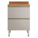 Ver imagem 1 de Balcão MDF 1 Porta 1 Gaveta 60cm com Tampo Proença Bege/Nogueira/Nude Prime