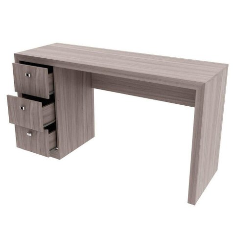 Mesa Escrivaninha Juvenil Me4102 com 3 Gavetas Amêndoa Tecno Mobili