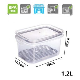 Pote Hermético com Vedação em Borracha 1,2 Litros Marmita Geladeira - 4