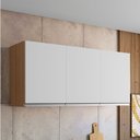 Ver imagem 4 de Armário Aéreo Andréia 120 Cm 3 Portas Amendoa Branco Ajl