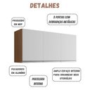 Ver imagem 3 de Armário Aéreo Andréia 120 Cm 3 Portas Amendoa Branco Ajl