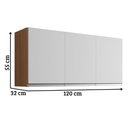 Ver imagem 2 de Armário Aéreo Andréia 120 Cm 3 Portas Amendoa Branco Ajl