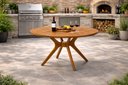 Ver imagem 1 de Mesa Jantar Julia Area Externa Jardim 100% Madeira Eucalipto Ripada 110cm