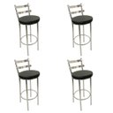 Ver imagem 1 de Kit 4 Banquetas Rafaela - Redonda Alta para Bar e Cozinha Cromada com Assento Confortável Cor Preto