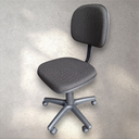 Ver imagem 3 de Cadeira de Escritório Secretária Curvada Anatômica , Base Giratória, Tecido Jserrano Cor Preto