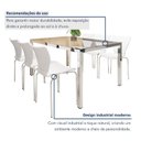 Ver imagem 6 de Conjunto Sala de Jantar 6 Lugares Retangular Tampo de Vidro 160x85cm Mesa Smart com Cadeiras Mono Branco
