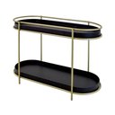 Ver imagem 1 de Mesa Lateral Danúbio Tampo Carvalho Ebanizado Base Dourada - 67802