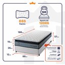 Ver imagem 3 de Conjunto Cama Box Espuma Chicago Cinza Solteiro 88x188x57