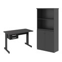 Ver imagem 1 de Escrivaninha e Armário para Escritório Armario e Mesa 1,20 Geórgia 2 Portas 2 Gavetas MDP 120cm