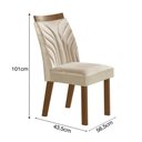 Ver imagem 4 de Conjunto Mesa de Jantar com Vidro e 4 Cadeiras 120cm Multimóveis Crljm-CON027 Madeirado/Off White