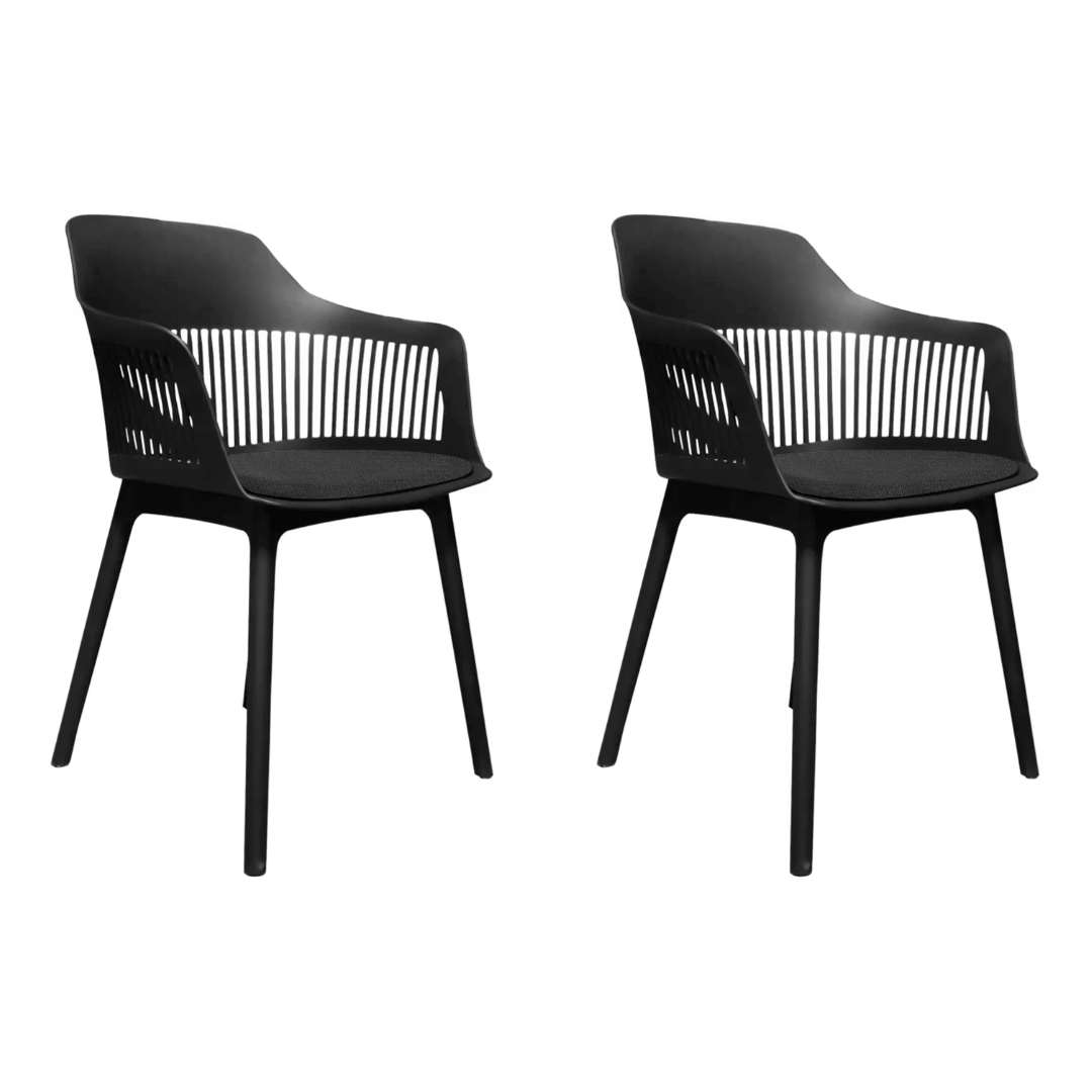 Kit 2 Cadeiras de Jantar Design Marcela Preta Preto