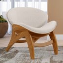 Ver imagem 2 de Poltrona Decorativa Orgânica Sala Living Kadosh L02 Linho Cru - Lyam Decor