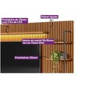 Ver imagem 6 de Rack Bancada C/ Painel P/ Tv até 75 Pol Ouro Preto Ripado 2gav. 2ptas. 4prat. e Leds 224x198cm
