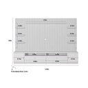 Ver imagem 5 de Rack Bancada C/ Painel P/ Tv até 75 Pol Ouro Preto Ripado 2gav. 2ptas. 4prat. e Leds 224x198cm