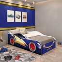 Ver imagem 1 de Cama Carro Montessoriana Infantil Baixa e Segura com Laterais Altas para Quarto de Criança - Azul