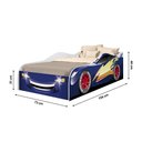 Ver imagem 5 de Cama Carro Montessoriana Infantil Baixa e Segura com Laterais Altas para Quarto de Criança - Azul