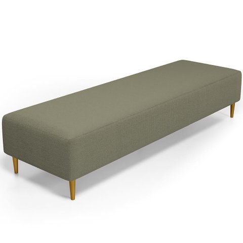 Puff Decorativo Bali W01 Pés Palito 170x60cm Bouclê Oliva - Lyam Decor