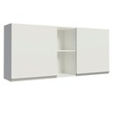 Ver imagem 1 de Armário Aéreo Madesa Glamy 150 cm 2 Portas e 2 Nichos Branco Cor:Branco