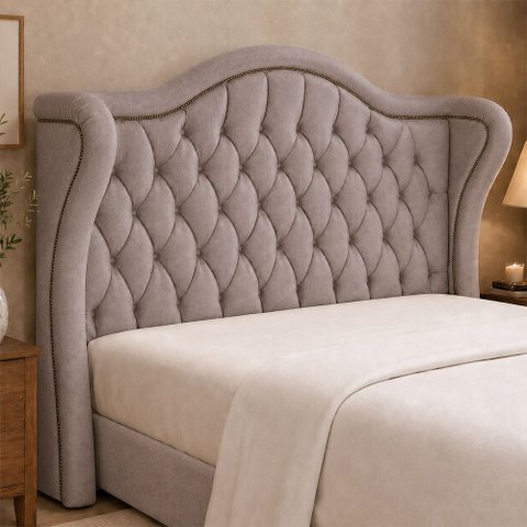 Cabeceira para Cama Box King 215cm Dorian Veludo Nobre Avelã - Sallar Home