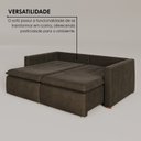 Ver imagem 5 de Sofá Cama Retrátil em Madeira Eucalipto e Veludo 210cm Uruguai