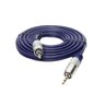 Kit 4 Cabos P2 Stereo + P2 Stereo Metal Profissional Azul 2m - 1