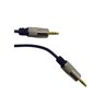 Kit 4 Cabos P2 Stereo + P2 Stereo Metal Profissional Azul 2m - 2