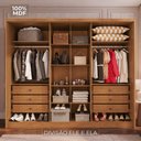 Ver imagem 5 de Guarda-Roupa Casal com Espelho 6 Portas e 6 Gavetas Multimóveis Crnvh-GRP140 Cinamomo/Bege