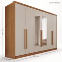 Ver imagem 4 de Guarda-Roupa Casal com Espelho 6 Portas e 6 Gavetas Multimóveis Crnvh-GRP140 Cinamomo/Bege
