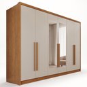 Ver imagem 2 de Guarda-Roupa Casal com Espelho 6 Portas e 6 Gavetas Multimóveis Crnvh-GRP140 Cinamomo/Bege