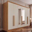 Ver imagem 1 de Guarda-Roupa Casal com Espelho 6 Portas e 6 Gavetas Multimóveis Crnvh-GRP140 Cinamomo/Bege