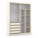 Ver imagem 5 de Berço Americano com Capitonê New Boucle e Guarda Roupa Tutto New 4 Portas Off White - Matic