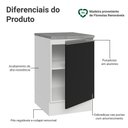 Ver imagem 3 de Balcão de Cozinha 50cm 1 Porta Branco/preto Glamy Madesa