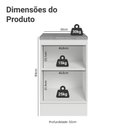 Ver imagem 2 de Balcão de Cozinha 50cm 1 Porta Branco/preto Glamy Madesa