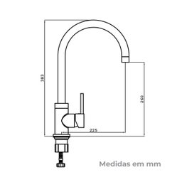 Torneira Misturador de Cozinha Monocomando Aqua 70051 Inox Vitta - 3