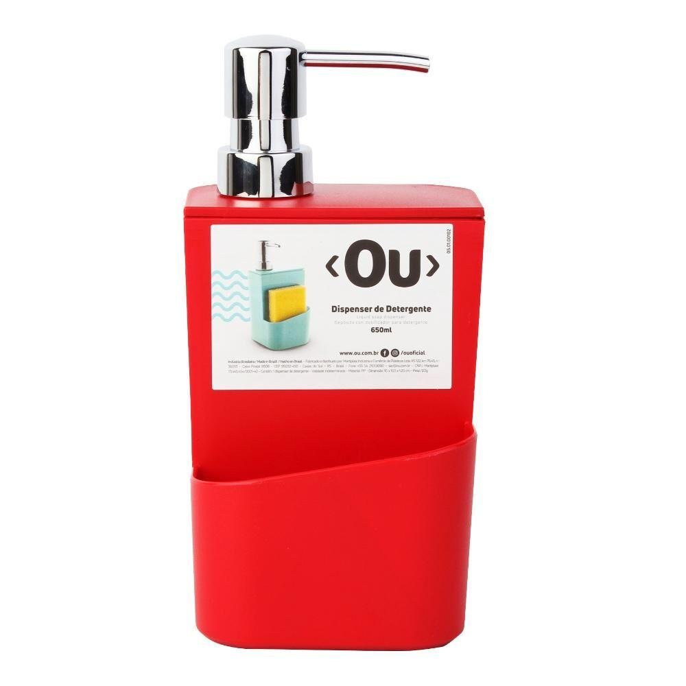 Dispenser para Detergente Vermelho 650ml - Ou - 2