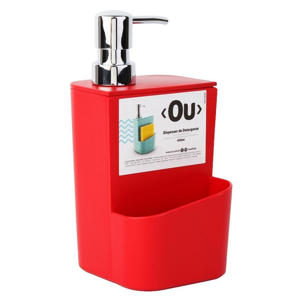 Dispenser para Detergente Vermelho 650ml - Ou