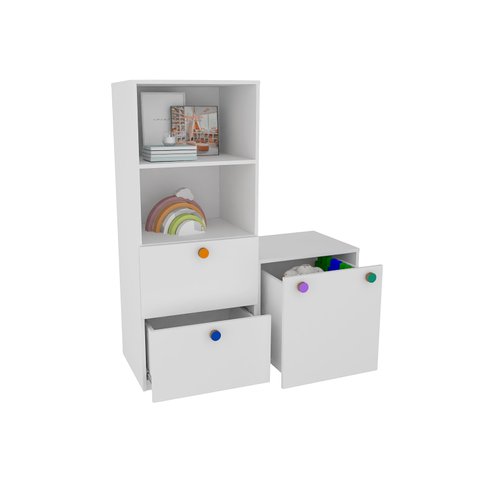 Armário Montessoriano Gaveteiro + Baú Rubi 100% Mdf